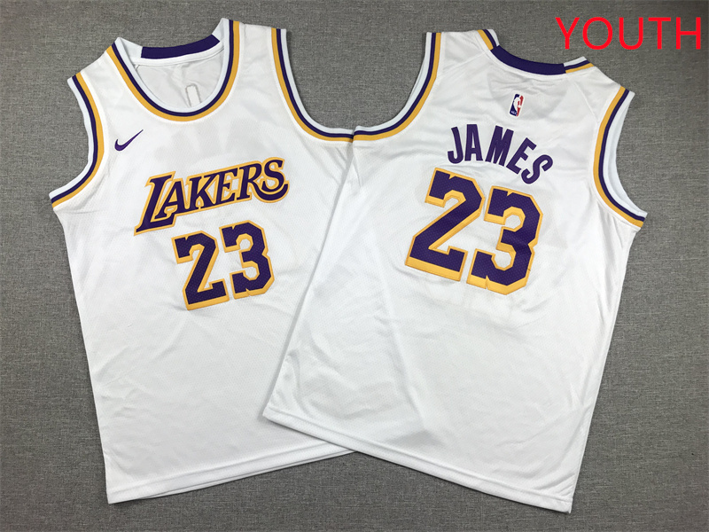 Youth Los Angeles Lakers #23 James White Nike 2025 NBA Jersey style 1